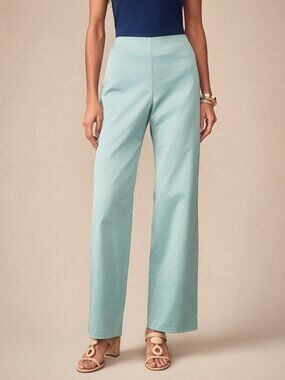 J McLaughlin Carter Dupioni Cotton Pants - Seafoam NEW